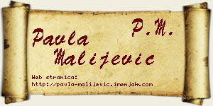 Pavla Malijević vizit kartica